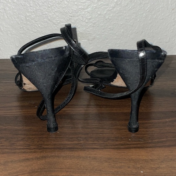 Alberta Ferretti Black Strappy Heels Size 8 - Picture 3 of 10